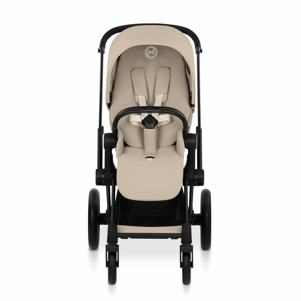 CYBEX Buggy Priam Comfort Matt Black incl. Foldable Carry Cot Cozy Beige