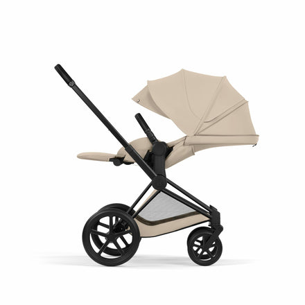CYBEX Buggy Priam Comfort Matt Black incl. Foldable Carry Cot Cozy Beige