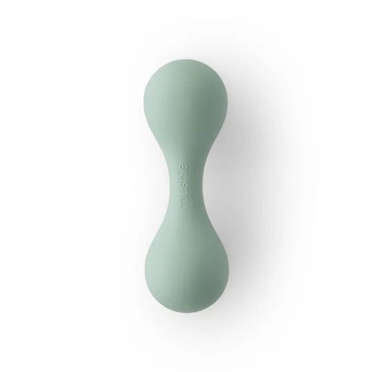 Mushie Silicone Baby Rattle Toy Rammelaar | Cambridge Blue