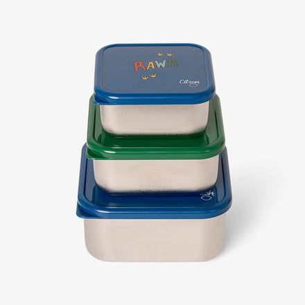 Citron RVS Snack Box Set | Dino