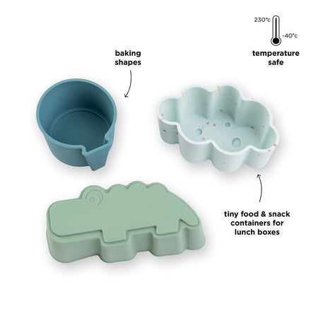 Done By Deer Silicone Vormen 3PCS | Happy Clouds Blue