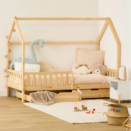 De Gele Flamingo Bedhuisje Brussels met 2 lades | Eénpersoons 90x190cm - ENKEL OPHALEN IN MAGAZIJN