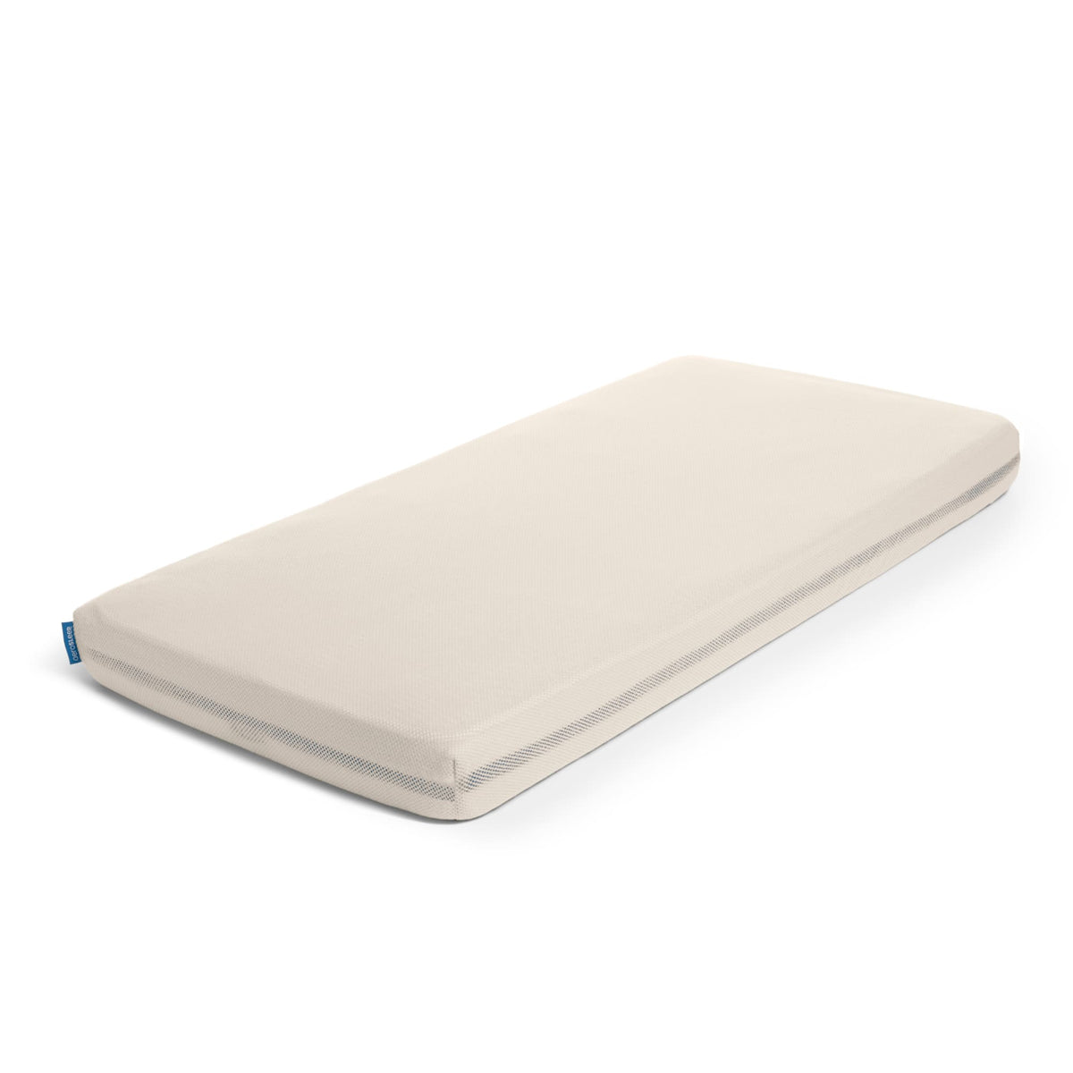 Aerosleep hoeslaken almond rond een matras, op witte achtergrond