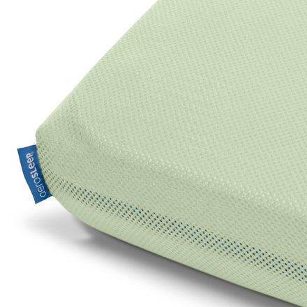Aerosleep hoeslaken olive, close-up van de hoek met mesh-rand
