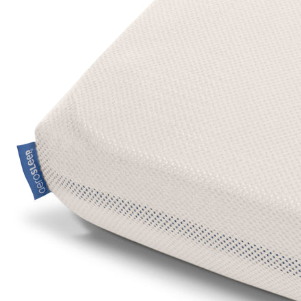 Aerosleep hoeslaken Premium almond, close-up van de hoek met mesh-rand