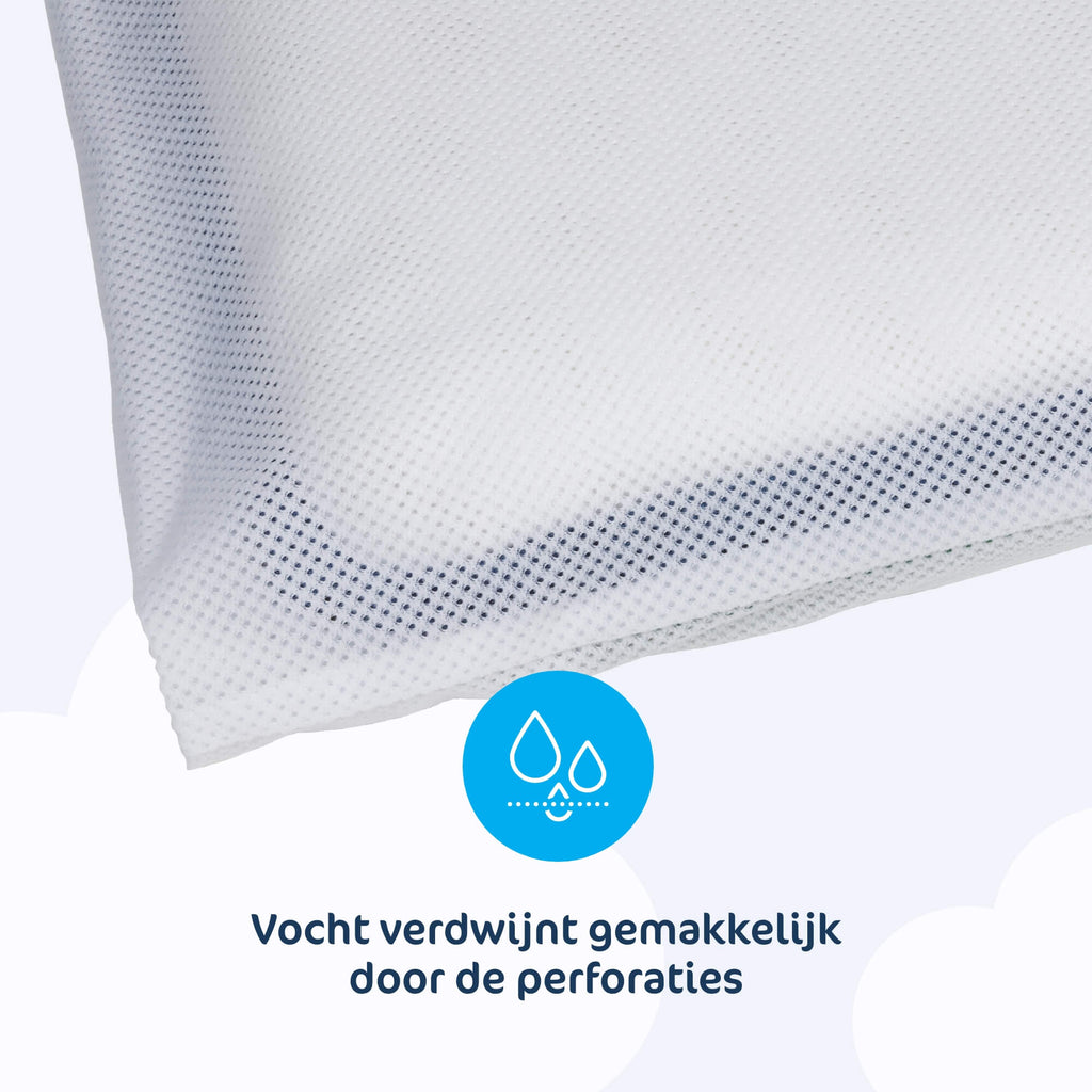 Aerosleep kussensloop wit, vocht verdwijnt via de perforaties