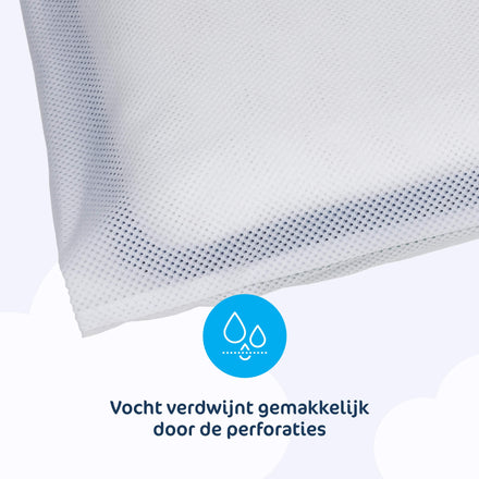 Aerosleep kussensloop wit, vocht verdwijnt via de perforaties