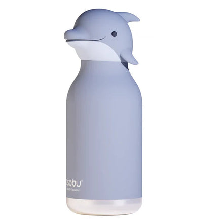 Asobu Bestie Bottle 460 ml drinkfles Dolphin blauw met afneembaar dolfijntje