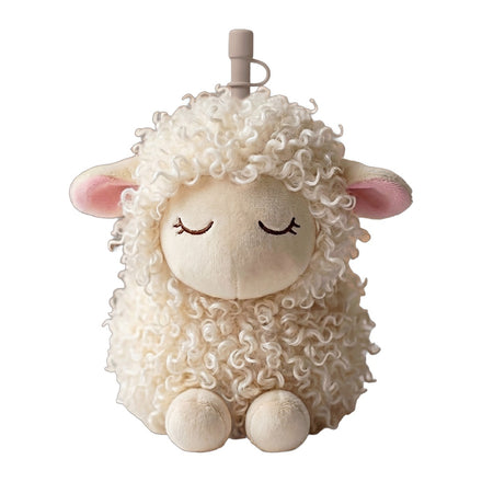 Asobu Fuzzie Schaap knuffel drinkbeker, een crèmekleurig schaapje met krullende wol en roze oortjes