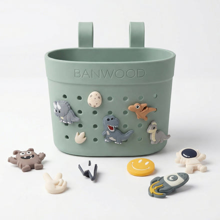 Banwood Fietsmandje Pin & Ride Clay klik je vast op elke Banwood fiets, De Gele Flamingo