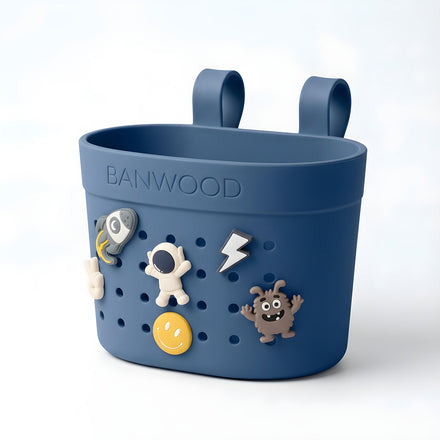 Fietsmandje Pin & Ride Deepsea van Banwood versier je met Banwood Pins, De Gele Flamingo
