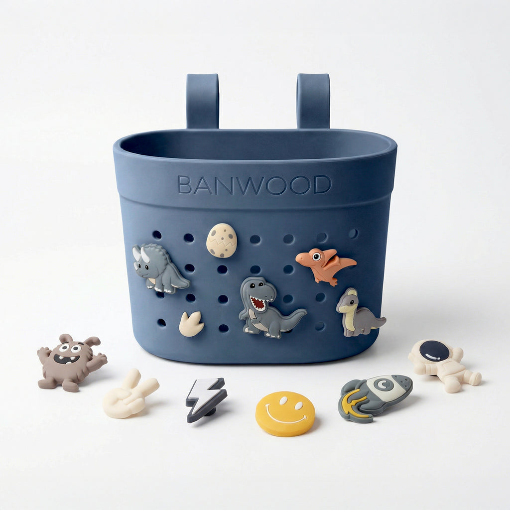 Banwood Fietsmandje Pin & Ride Deepsea voor snacks onderweg, te koop bij De Gele Flamingo