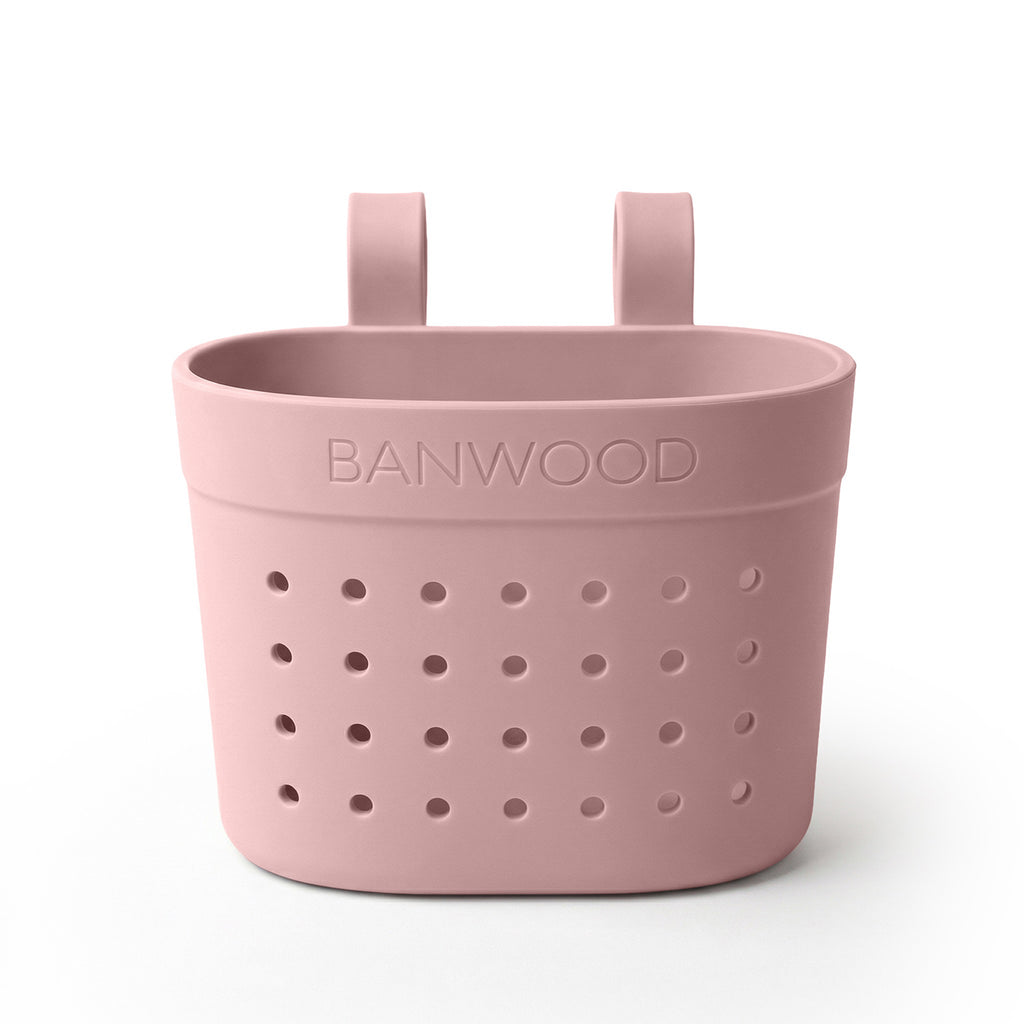 Banwood Fietsmandje Pin & Ride Dusty Rose voor snacks onderweg, te koop bij De Gele Flamingo