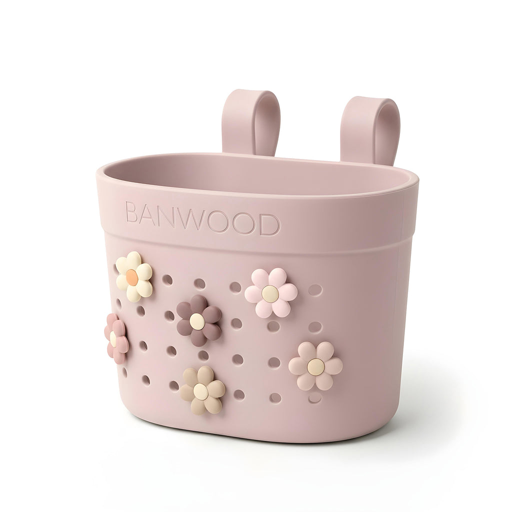 Fietsmandje Pin & Ride Faded Pink van Banwood past op de meeste merken, De Gele Flamingo