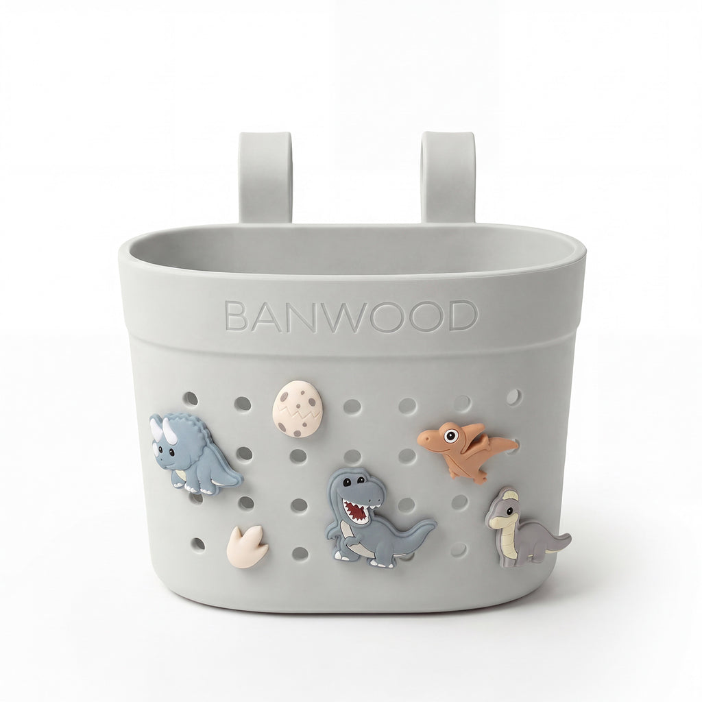Banwood Fietsmandje Pin & Ride Ivory, 17,8 x 10,6 x 13,8 cm, te koop bij De Gele Flamingo