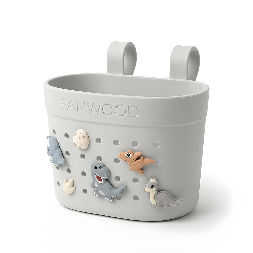 Fietsmandje Pin & Ride Ivory van Banwood versier je met Banwood Pins, De Gele Flamingo