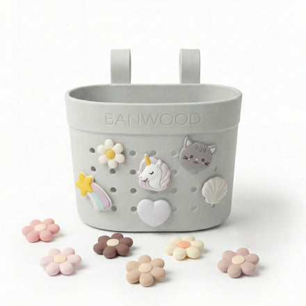 Banwood Fietsmandje Pin & Ride Ivory, accessoire voor jonge ontdekkers, De Gele Flamingo