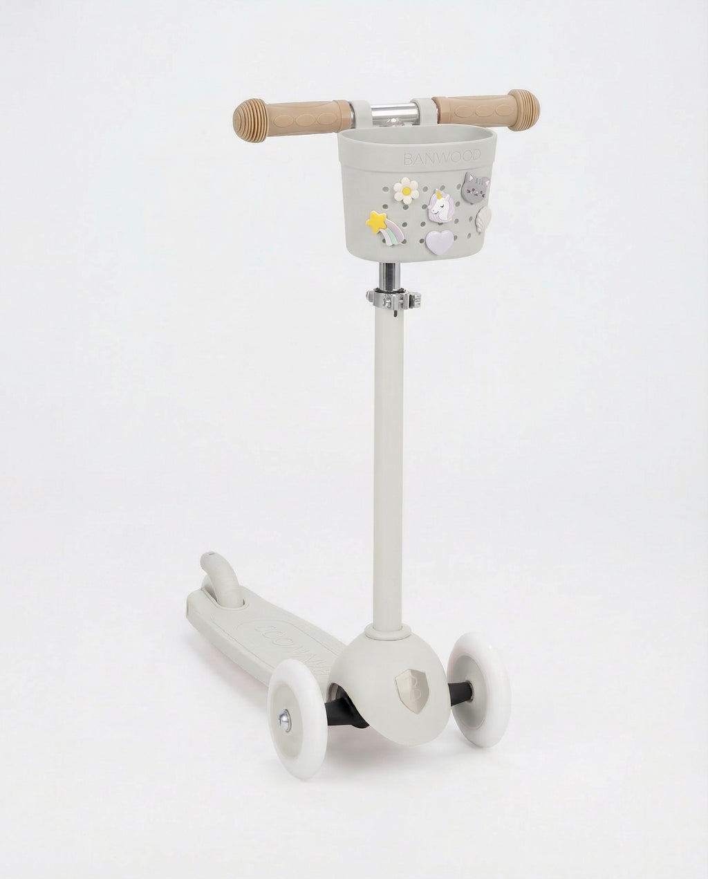 Banwood Fietsmandje Pin & Ride Ivory van dichtbij, kinderfietsmandje bij De Gele Flamingo