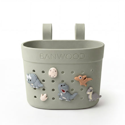 Banwood Fietsmandje Pin & Ride Olive, 17,8 x 10,6 x 13,8 cm, te koop bij De Gele Flamingo