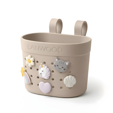 Banwood Fietsmandje Pin & Ride Sand, 17,8 x 10,6 x 13,8 cm, te koop bij De Gele Flamingo