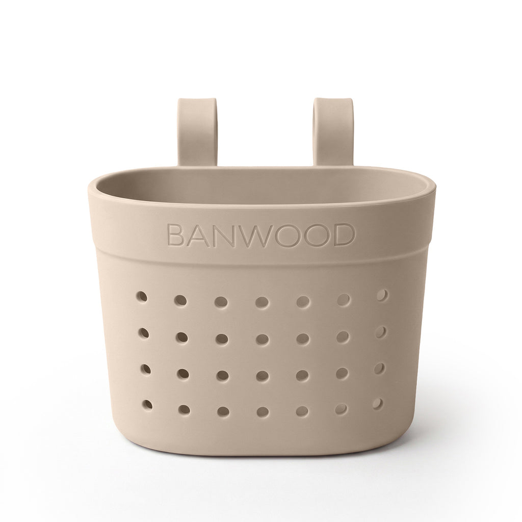 Fietsmandje Pin & Ride Sand van Banwood, duurzaam rubber, te koop bij De Gele Flamingo