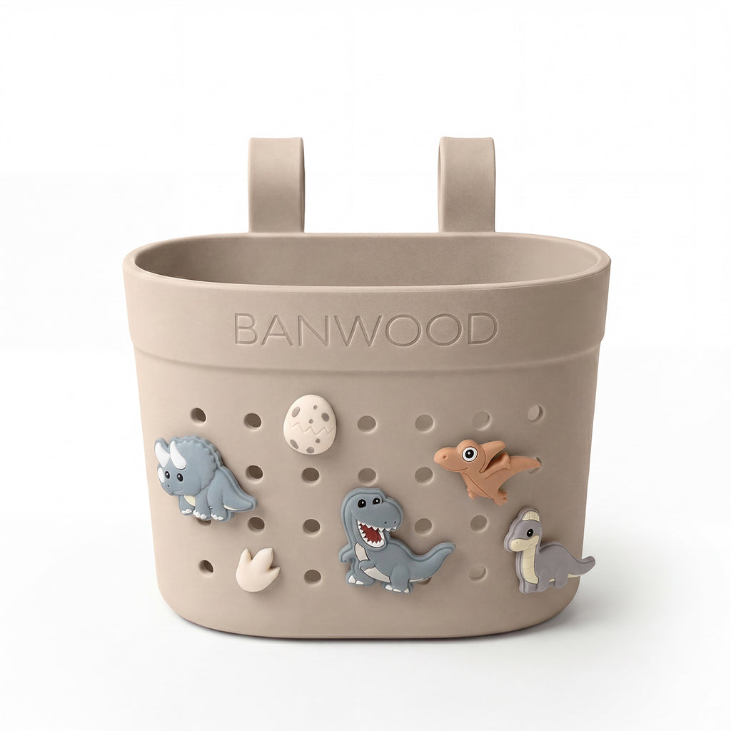 Banwood Fietsmandje Pin & Ride Sand voor kleine avonturen, bij De Gele Flamingo