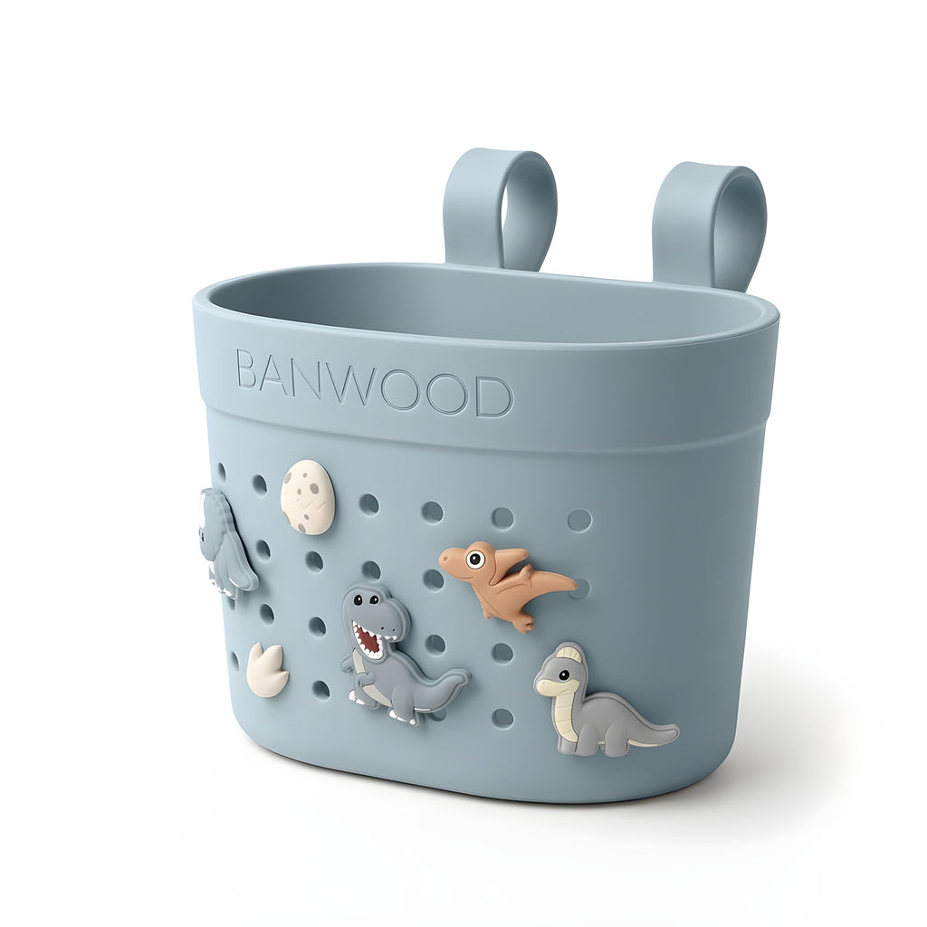 Fietsmandje Pin & Ride Teal van Banwood versier je met Banwood Pins, De Gele Flamingo