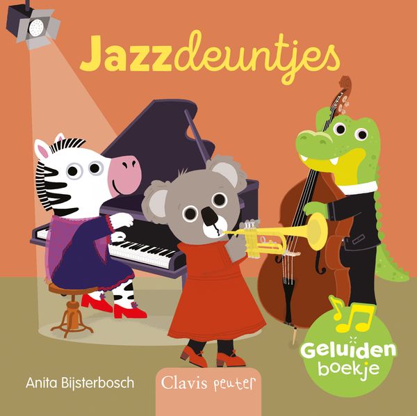 Clavis Geluidenboekje Jazzdeuntjes, kartonnen geluidenboekje over jazzmuziek