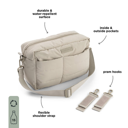 Done By Deer Quilted Stroller Bag luiertas buggy organizer Sand