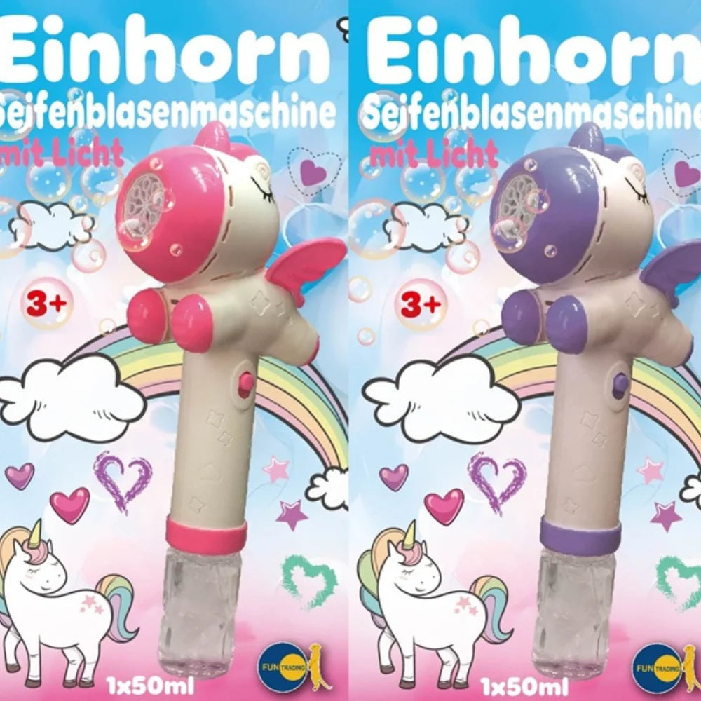 FunTrading Unicorn bellenblaasmachine roze en paars