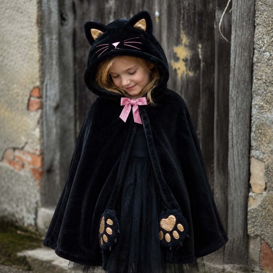 Great Pretenders Black Cat Cuddle Cape verkleedcape zwart