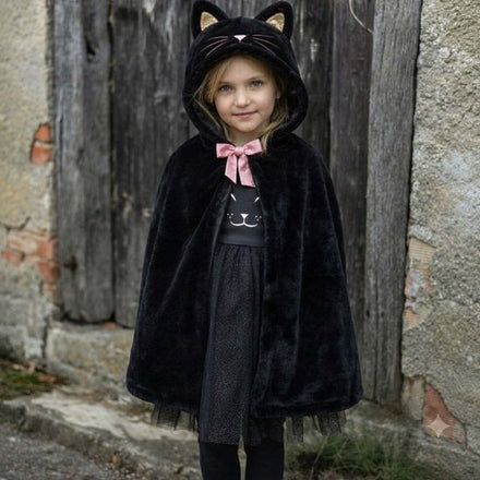 Great Pretenders Black Cat Cuddle Cape verkleedcape zwart
