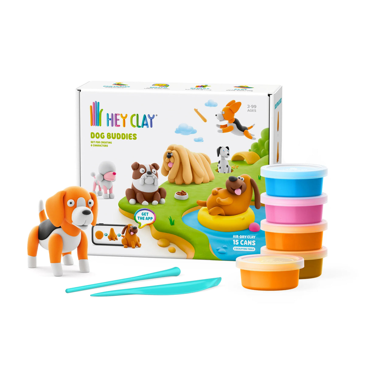 Hey Clay Boetseerklei | Dog Buddies (15 potjes)