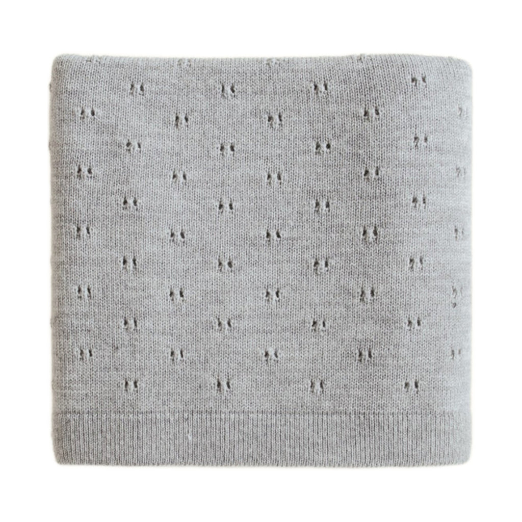 Hvid Deken Bibi Grey Melange op witte achtergrond
