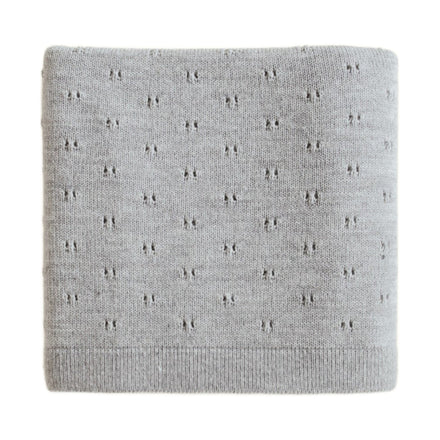 Hvid Deken Bibi Grey Melange op witte achtergrond