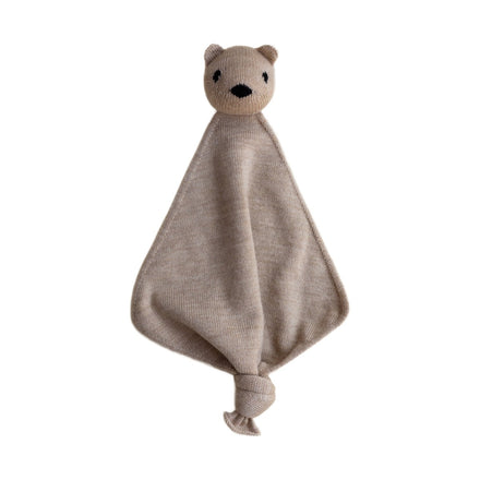 Hvid Teddy Tokki Knuffeldoekje Sand op witte achtergrond