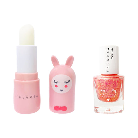 Inuwet lippenbalsem en roze kindernagellak uit het Duo Kids Roze