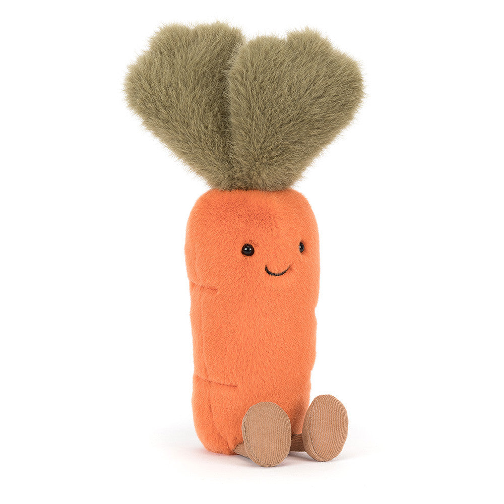 Jellycat Amuseables Carrot, oranje wortel met loof vooraanzicht