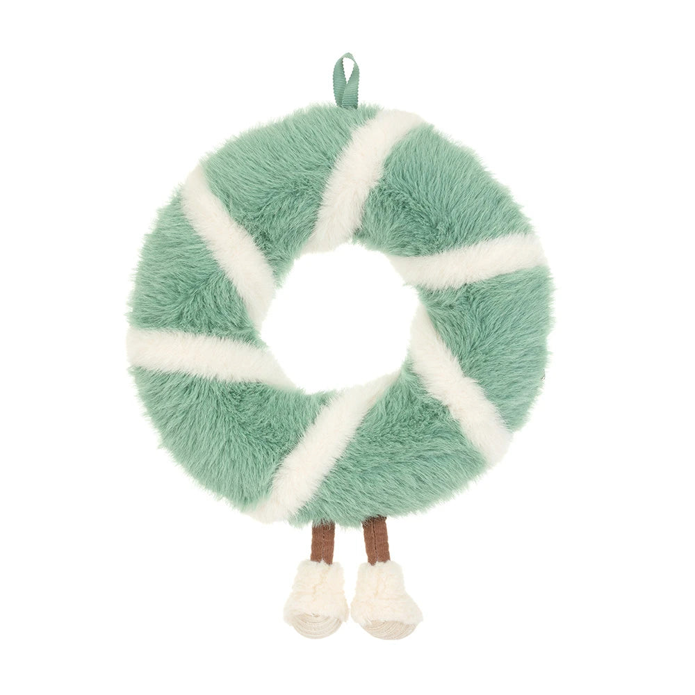 Jellycat Amuseables Pinecone Wreath, achterkant met lusje