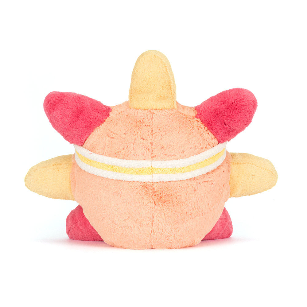 Jellycat Amuseables Sun Roller Skates, achterkant met roze en gele zonnestralen