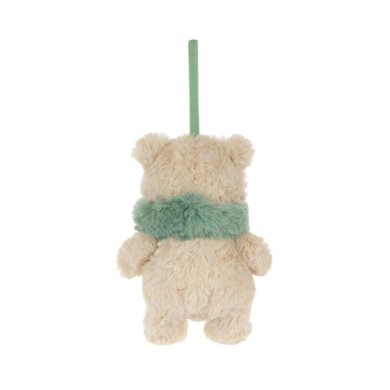 Jellycat Bartholomew Bear Jr. Winter Warmer kerstdecoratie, achterkant met lintje