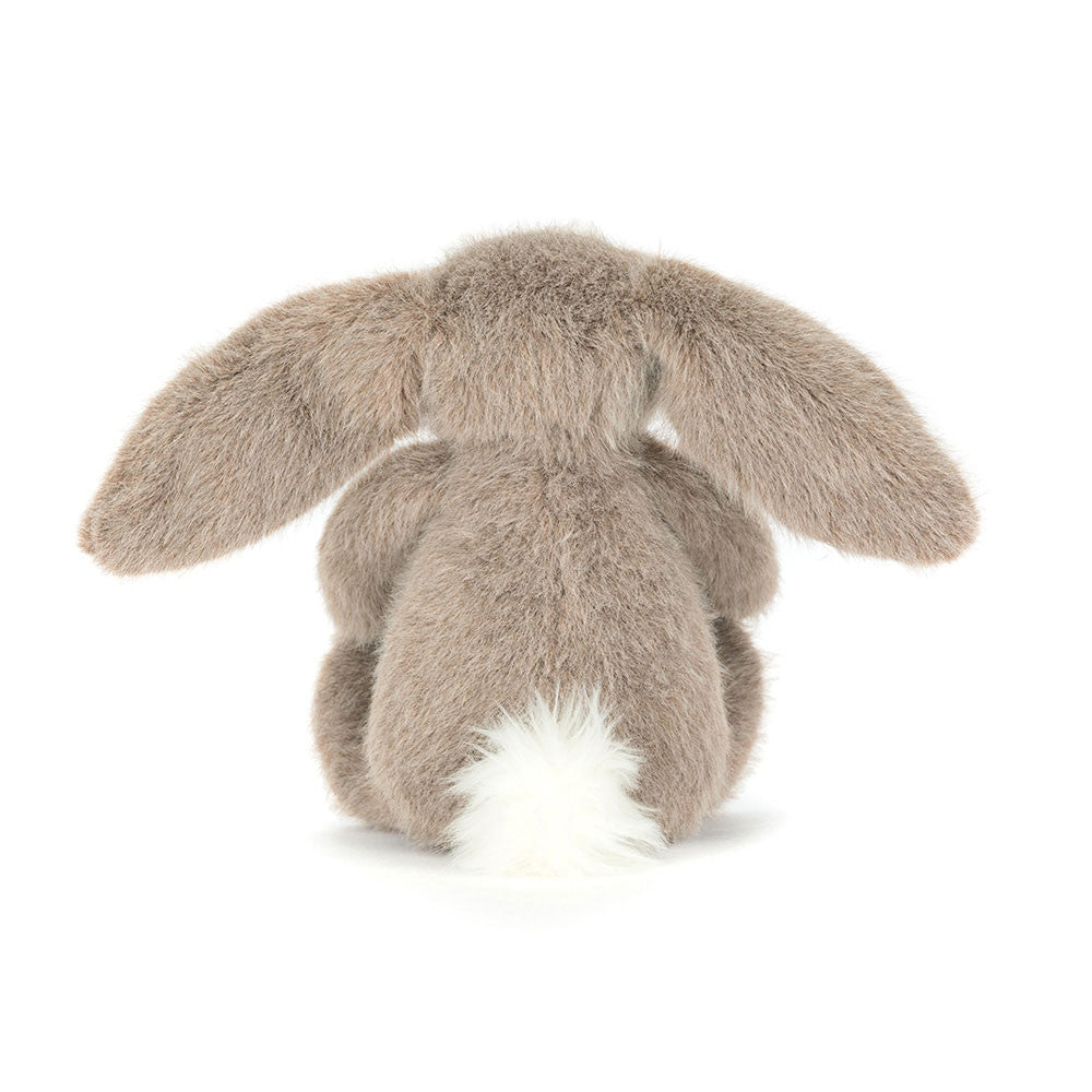 Jellycat Flufflet Bunny Fawn, zittend vooraanzicht van het konijntje