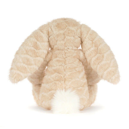 Jellycat Franilla Luxe Bunny, achterkant met wit staartje
