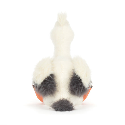 Jellycat Keli Pelican, achterkant met staartveren