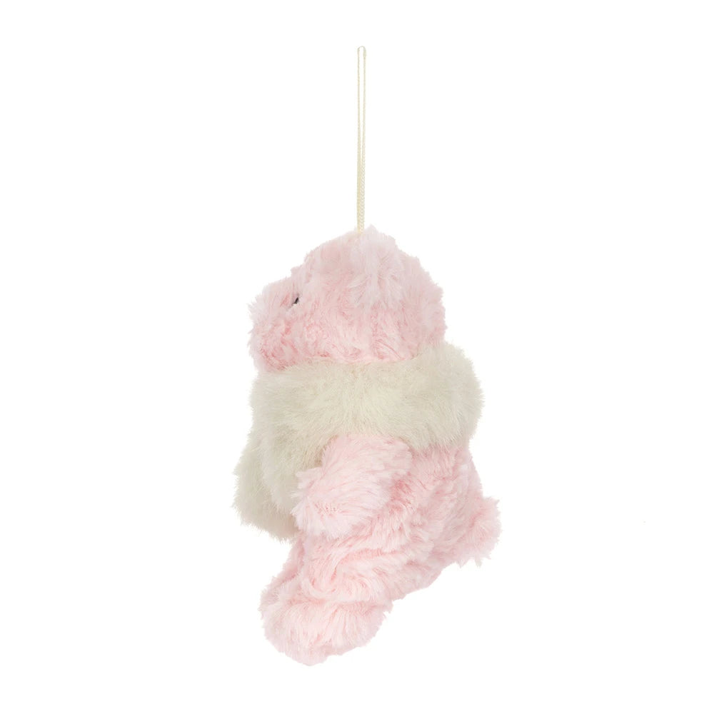 Jellycat Leola Bear Winter Warmer kerstdecoratie, zijaanzicht