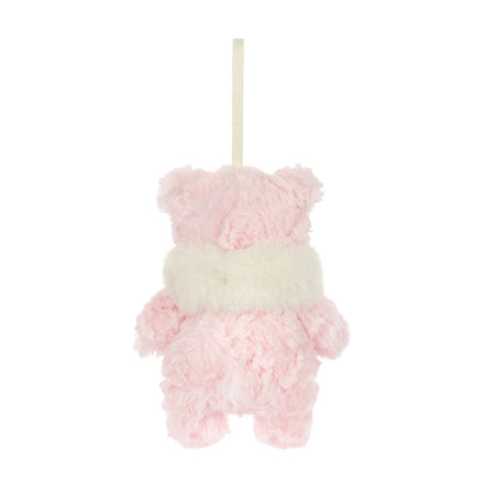 Jellycat Leola Bear Winter Warmer kerstdecoratie, achterkant met lintje