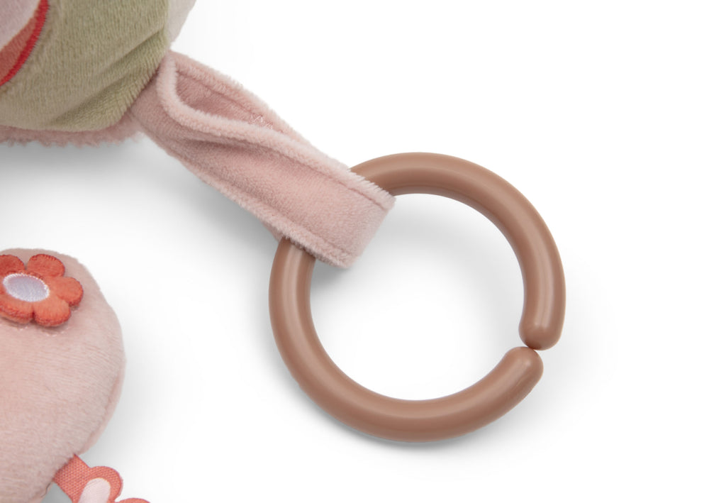 Jollein activiteitenkubus Soft Plumes, detailfoto van het pauwtje