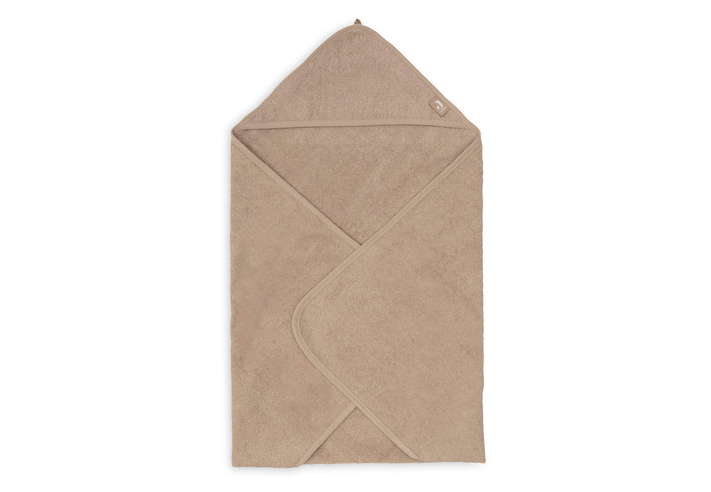 Jollein badcape Milky Coffee uitgevouwen op 75x75 cm