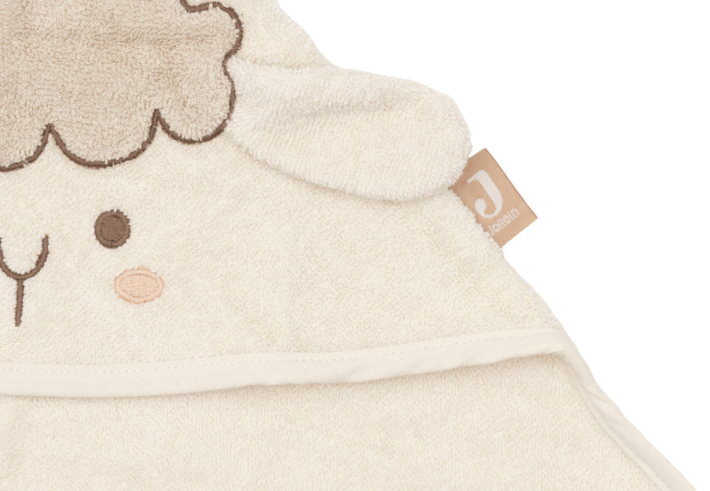 Achterzijde van de Jollein badcape Sheep Sonny