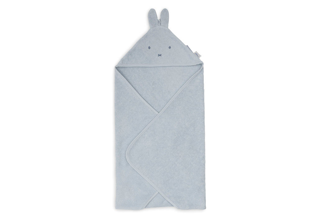 Jollein Miffy badcape Cloud Blue uitgevouwen, 75x75 cm badstof